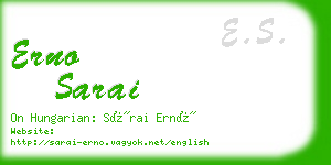 erno sarai business card